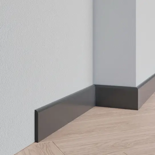 Aanbieding PVC-plint antraciet - PVC - 9 x 75 mm